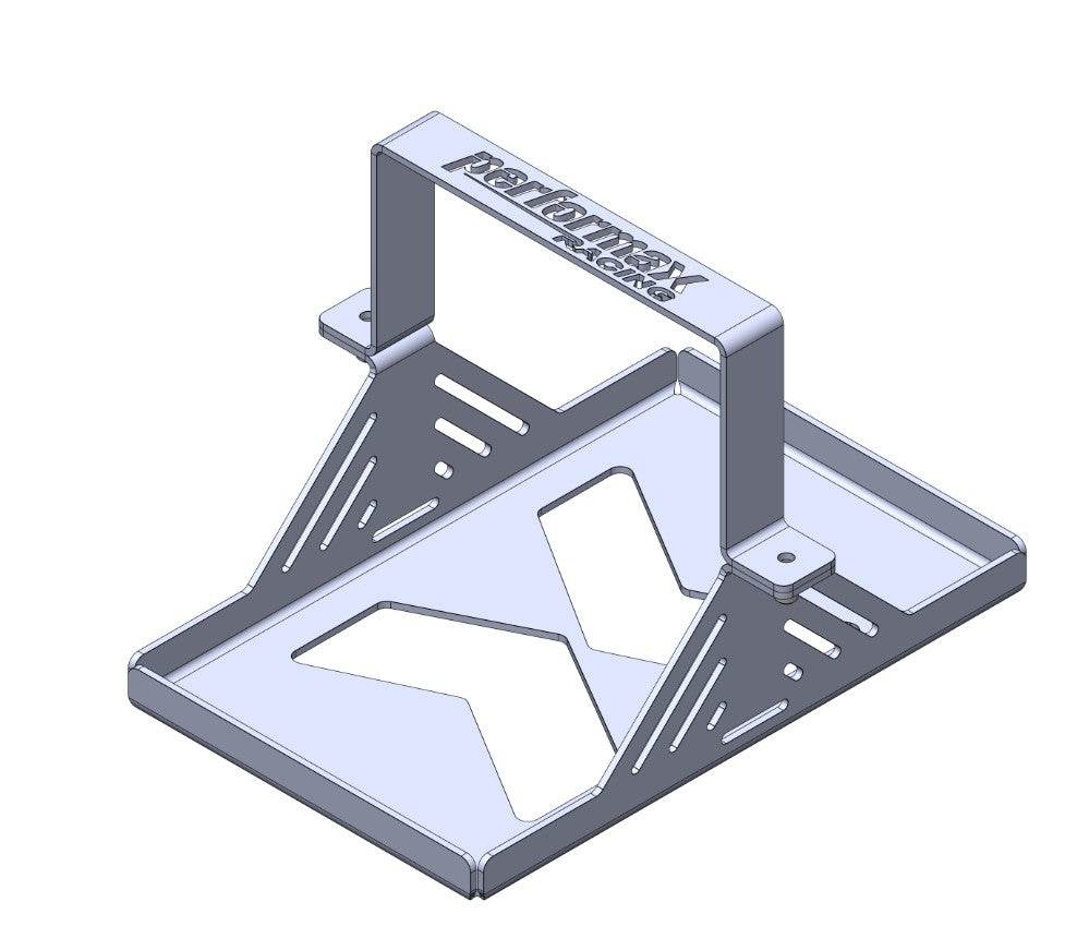 Laser Cut Lightweight Racing Battery Tray Dual Restraint Render