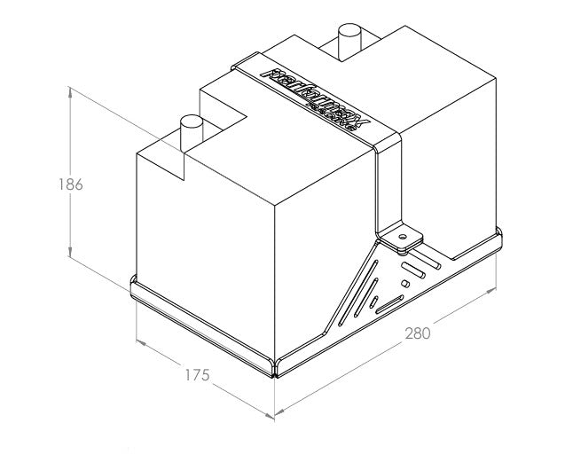 Laser Cut Lightweight Racing Battery Tray Dual Restraint Render